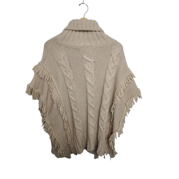Betty Betty Women’s SZ L Firenze Made In Italy Tan Poncho/Sweater Wool & Alpaca - Picture 3 of 8